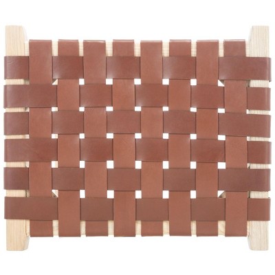 Abreu Airy Contemporary Cognac Leather Counter Stool
