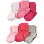 Luvable Friends Baby Girl Newborn and Baby Socks Set, Coral Pink