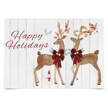 24" x 36" Reindeer Christmas by Pi Holiday Poster Art Print Wall Art - Americanflat