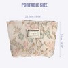 Unique Bargains Zipper Floral Makeup Bags and Organizers Apricot Pink - 4 of 4
