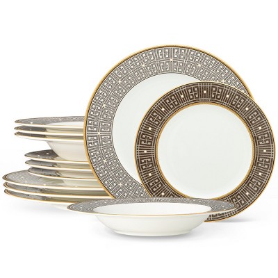 Noritake Infinity Bronze 12-Piece Dinnerware Set, Service for 4