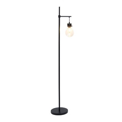 Matte Black Beacon Floor Lamp with Clear Glass Globe Shade