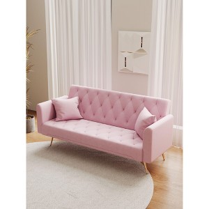 NicBex Convertible Loveseat Sofa Modern 2-Seat Upholstered Velvet Sofa Couch Adjustable Sofa Bed for Bedroom,Living Room,Office - 1 of 4