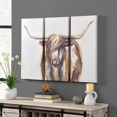 Set of 3 Highland Cow Canvas - FirsTime