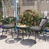 Outdoor Conversation Set, Patio Conversation Sets With 2 Rattan Chairs With Cushion And A Glass Round Table-Cuddlewood - 2 of 4