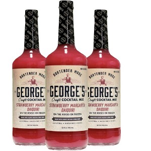 George’s Beverage Company Strawberry Daquiri Mix - 1L Bottle - Gluten Free, All Natural Mixer - 1 of 4