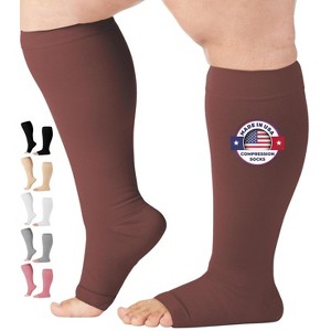 Mojo Compression Socks – Unisex Open Toe Compression Stockings for Varicose Veins & Swelling Relief – Knee High – 20-30mmHg Firm Support – AB211 - 1 of 4