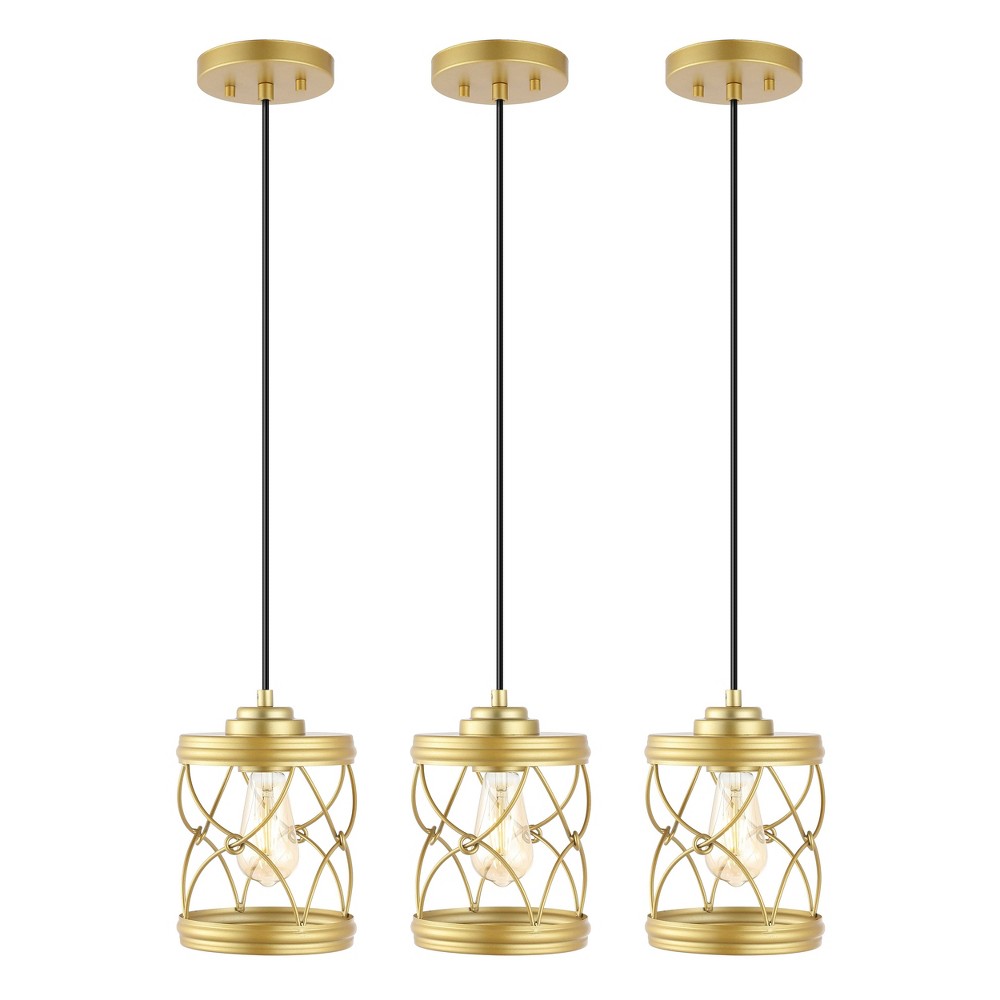 JONATHAN Y Marelle: 3-Pack 6.5" Iron Jar Pendants, ETL Listed, LED, 2700K, 59" Cord