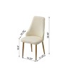NicBex Dining Chair Set of 2 Modern Upholstered PU Leather Side Chair with Metal Legs and Curved Backrest,White - 3 of 4