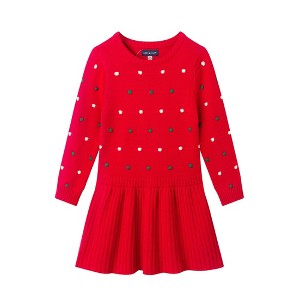 Andy & Evan  Toddler  Bubble Sweater/ Rib Knit Two-Fer Dress - 1 of 4