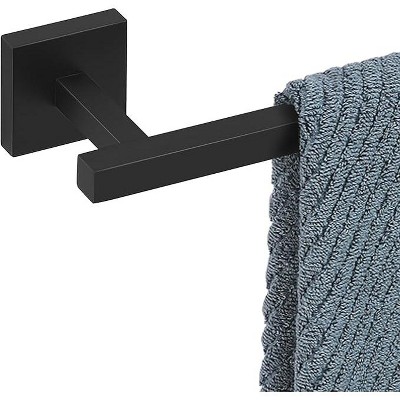 Towel Bar Black, 31 Inch 304 Stainless Steel Towel Rack Bathroom, Square Bathroom Accessories Wall Mounted, Total Length 33 Inch