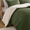 3Pcs Waffle Knit Comforter Set, Ultra Soft & Warmth Chenille Breathable Material Filling Bedding Set for Winter - 3 of 4