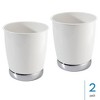 iDesign Small Round Bathroom Trash Can - Set of 2 - White/Chrome - 2 of 4