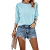 Imily Bela  Women Chic Half Sleeves Top Solid Crewneck Loose Fit Blouse Casual Comfort - 4 of 4