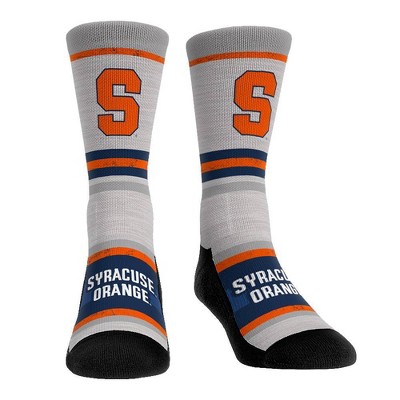 NCAA Syracuse Orange Adult Cool Gray Block Crew Socks - L/XL