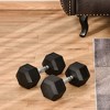 Soozier Hex Rubber Free Weight Dumbbells Set in Pair with Steel Handles 12lbs/Single Hand Weight for Strength Workout Training - 2 of 4