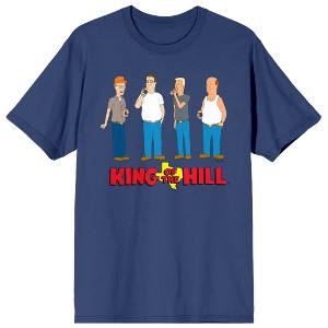 King Of The Hill Character Key Art Crew Neck Short Sleeve Navy Women's T-shirt - 1 of 2