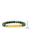 Steeltime Men's green agate and 18k gold plated stainless steel Our Father prayer id bracelet - 3 of 4