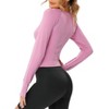 BLUEMING Womens Athletic Tops Cropped Breathable Activewear T-Shirts Round Neck Back Ventilated Mesh Tops Gym Jogger Outfits - 2 of 4