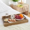 17x12" Acacia Wood Serving Platter with Metal Handles - Charcuterie & Cheese Board - Coffee Table Tray for Kitchen, Breakfast in Bed - 4 of 4