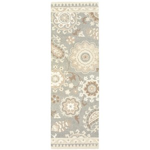 Oriental Weavers Craft 93003 Grey/ Sand Indoor Area Rug - 2'6" x 8' - 1 of 3