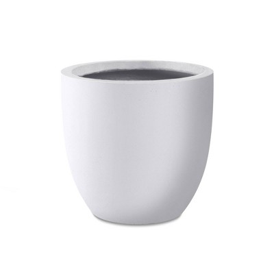 Rosemead Home & Garden, Inc. Kante  Fiberglass Indoor Planter Pots White 9.8" x 9.8" x 9"