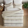 AENKYO Lightweight Fluffy Comforter Set, 3-Piece Stripe Print Bedding with Matching Shams, Contemporary Style Collection - 3 of 4