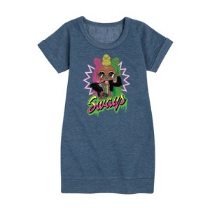 Girls' - LOL Surprise! - Sways Spray Paint Graphic Short Sleeve Fleece Dress - 1 of 4