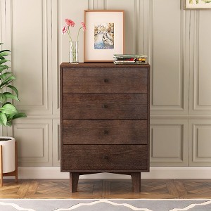 NicBex Solid Wood Dressers,Retro Round Handles Drawers,Modern Dresser for Bedroom,Living Room,Entryway,Auburn - 1 of 4