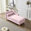 Upholstery Chaise Lounge Chair with Storage, Modern Velvet Arm Chaise Lounge, Sleeper Lounge Sofa Couch for Bedroom Office Living Room - 2 of 4