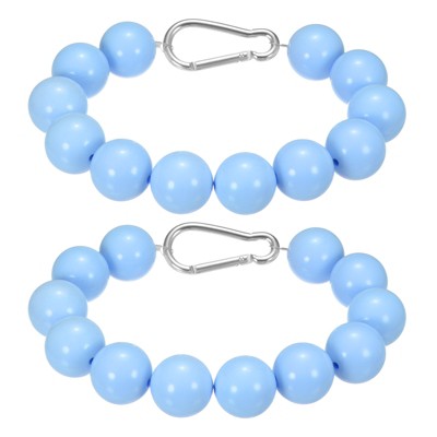 Unique Bargains Stainless Steel Indoor Outdoor Durable Flag Pole Beaded Flagpole Retainer Ring 12 Beads 2 Pcs