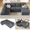 107.5" Corduroy U-Shaped Convertible Sectional Sofa Bed with Storage - 4 of 4