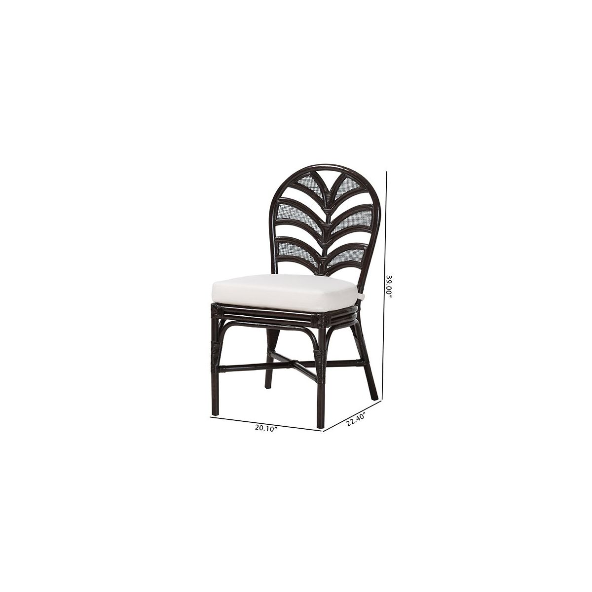 bali & pari,Niven Rattan Dining Chair with Banana Leaf Backrest and Cushion - thumbnail 6