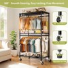 HDZNVF Rolling Clothes Rack, Heavy Duty Clothes Rack with Wheels - 4 of 4