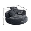 CENGHU Lazy Sofa Comfort Chenille Lounger Bean Bag Chair Couch With 3 Pillows for Adults and Kids Sofa Chair for Living room Bedroom - 4 of 4