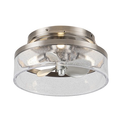 Parrot Uncle 13.2" Satin Nickel LED 3-Blade Fandelier with Light and Remote