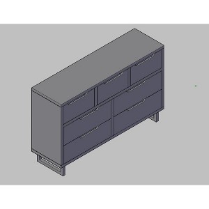 COZONY Horizontal Dresser, Freestanding Wooden Drawer Storage Chest for Bedroom Living Room Hallway Entryway - 1 of 4