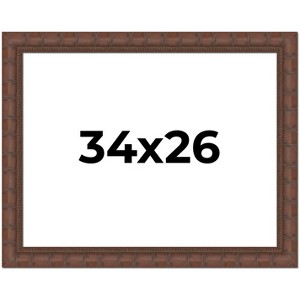PosterPalooza | 34x26 Wide Bamboo Picture Frame, UV Acrylic, 4 Finishes - Brown, Black, Silver, and Natural - 1 of 4