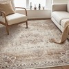 MontVoo Vintage Floral Washable Area Rug Beige - 3 of 4