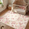 Lahome French Style Full Coverage Floral Area Rug Short Cashmere with Felt and TPE Backing for Living Room Bedroom Study Room Entryway-Pink-5'1"x7' - 3 of 4