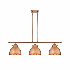 Adirondack - 3 Light Stem Hung Island In Art Deco Style-11 Inches Tall and 36 Inches Wide - 1 of 1
