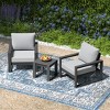 WestinTrends Montara Outdoor Modern 3-Piece HDPE Patio Sofa Set with Side Table - 2 of 4