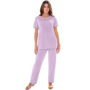 Roaman's Eyelet Cutout Tee - 1 of 4