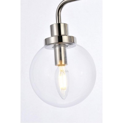 Hanson 3-Light Polished Nickel and Clear Glass Bath Sconce