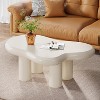 Hommoo Cloud-Shaped Coffee Table, Modern Center Table with 4 Solid Legs - 4 of 4