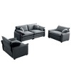 3-Piece Corduroy Sofa Set with 2 Singles + 2-Seater - 4 of 4