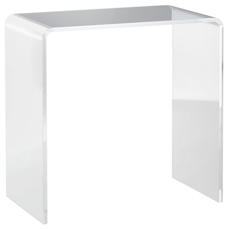 HOMCOM Acrylic Side Table, Modern Waterfall End Table with Rounded Edges for Small Spaces, 21" x 12" x 21", Clear, 1 of 7