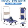 Folding Trolley, Portable Utility Cart with 6 Wheels/Extension Base/Elastic Cord, 500lbs, Ideal for Moving/Shopping/Travelling/Home Use, Black - 4 of 4