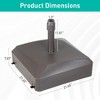 Aoodor Patio Umbrella Base With Wheels, Heavy Duty Fillable Market Umbrella Stand For Patios, Poolside With 4 Wheels, 2 Locks And Adjustable Knob - 3 of 4