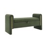Gulches Modern Olive Green Teddy Fabric Bed End Bench with Arms & Storage - Upholstered Foot Rest, Comfy Vanity Bench - 4 of 4